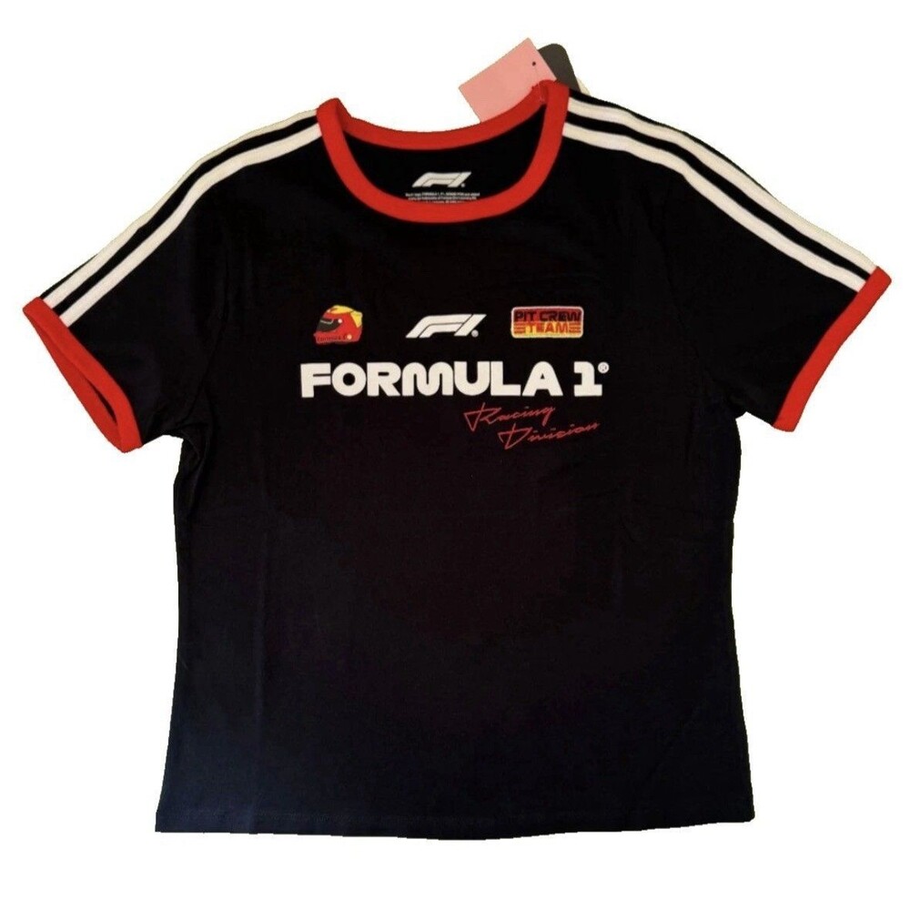 Formula 1 Womens Medium Short Sleeve Graphic Baby T-Shirt - Black